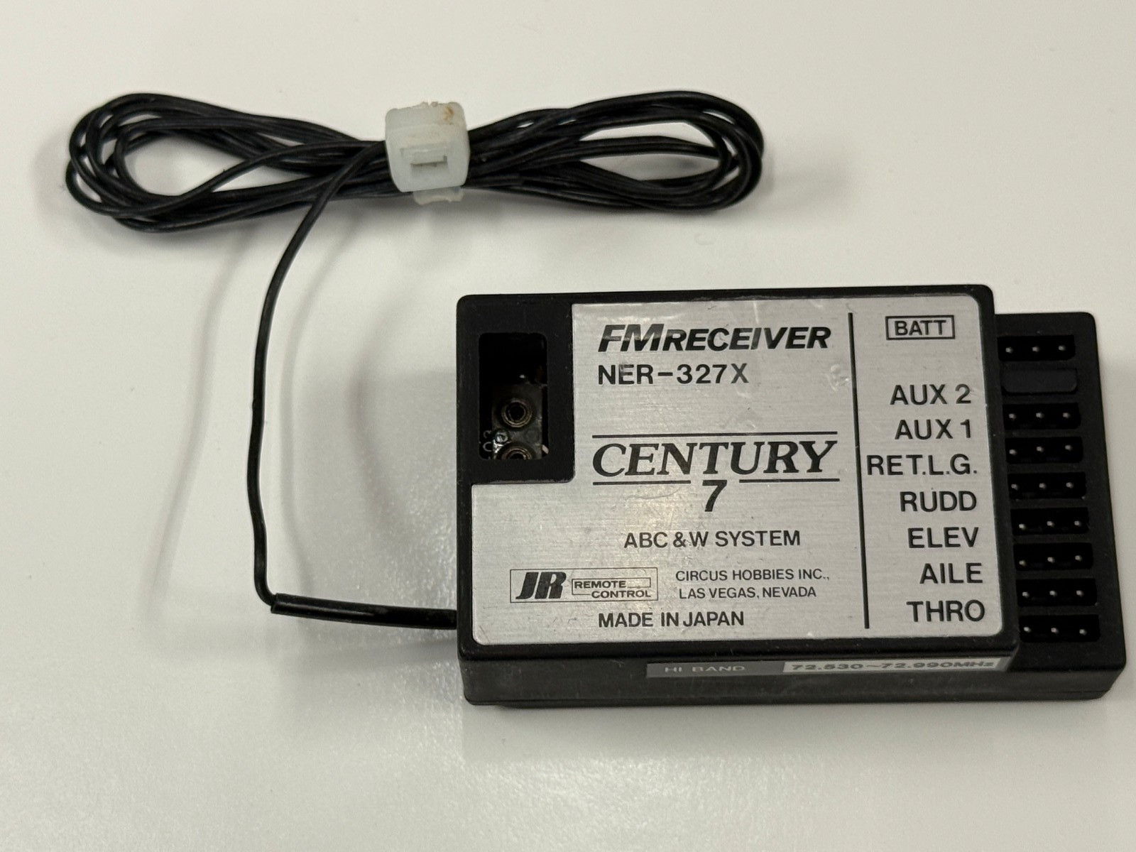 Vintage JR Century 7 NER-327X FM 72mhz PPM RC Remote Control Airplane Receiver