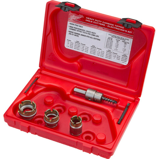Sheet Metal Carbide Cutter Electrician's Kit - 5 Piece Set