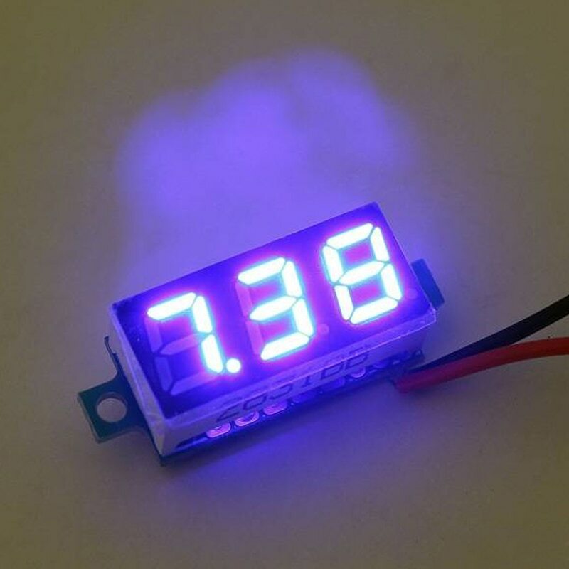 0.28 Inch Two-wire 2.5-30V Digital Green Display DC Voltmeter Adjustable Voltage