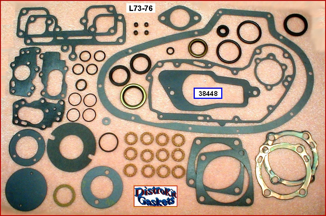 Full Engine Gasket Kit Late 73-76 Harley 1000 Ironhead Sportster (ref 17026-73L)