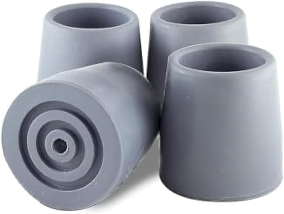 Cane Tips Replacement Pack of 4 - Non-Skid Rubber Tips for Safe Mobility