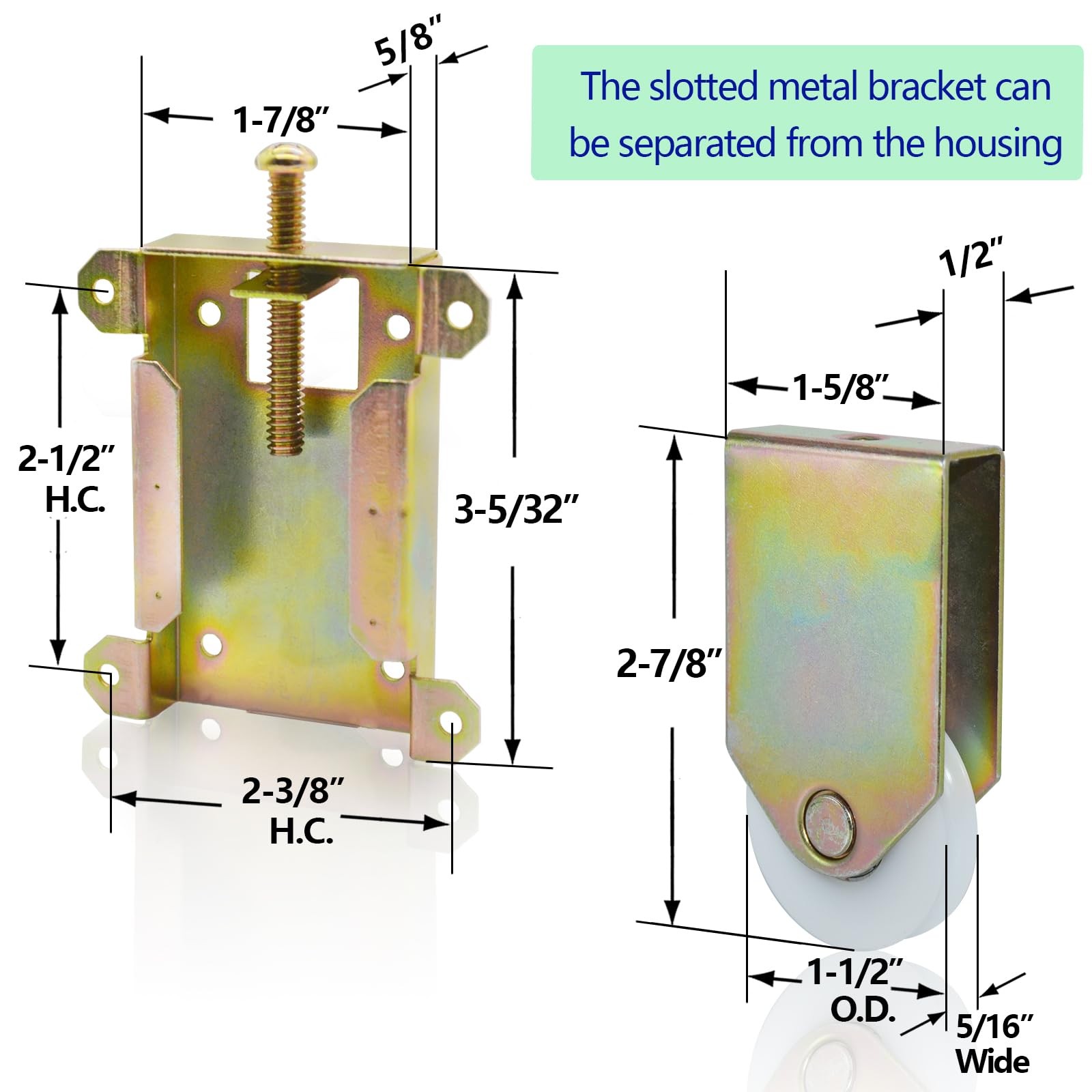 Sliding Mirror Closet Door Rollers Replacement Hardware Fits Contractors Part...