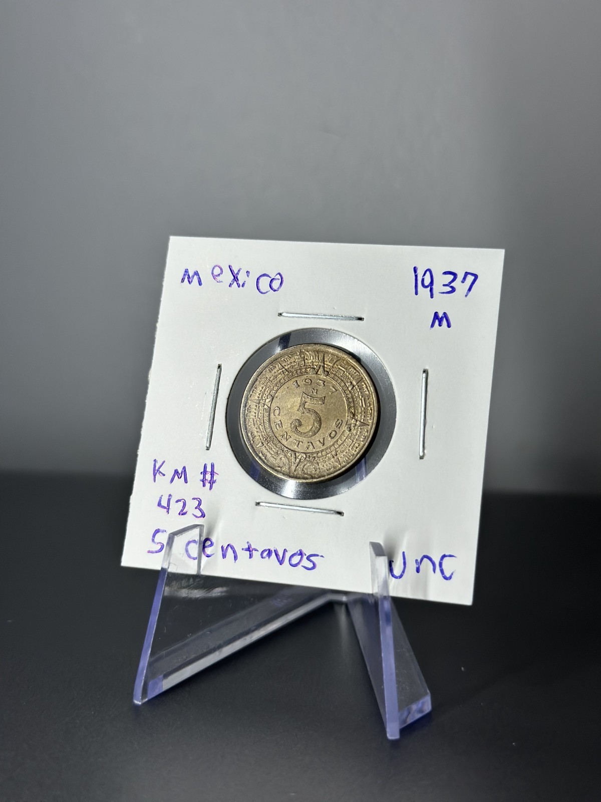 1937 M Mexico 5 Centavos UNC Coin High Grade KM# 423