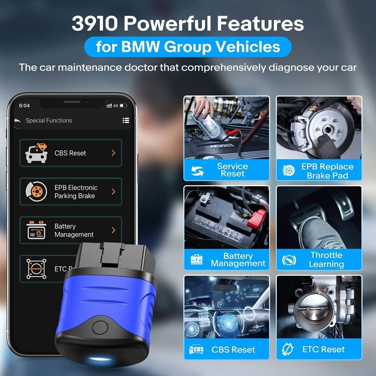 Autophix 3910 for BMW Bluetooth OBD2 Code Reader All System Diagnostic Scanner T