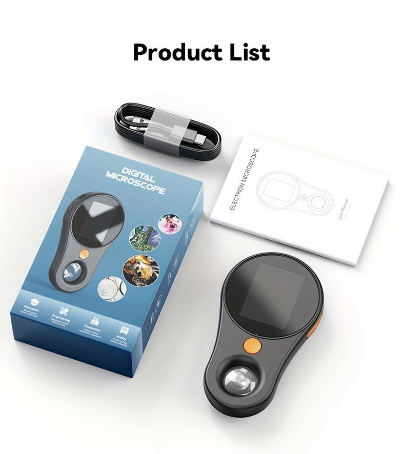 500X Digital Microscope 1080P 2.0inch Video Coin Microscop with Magnifying Glass
