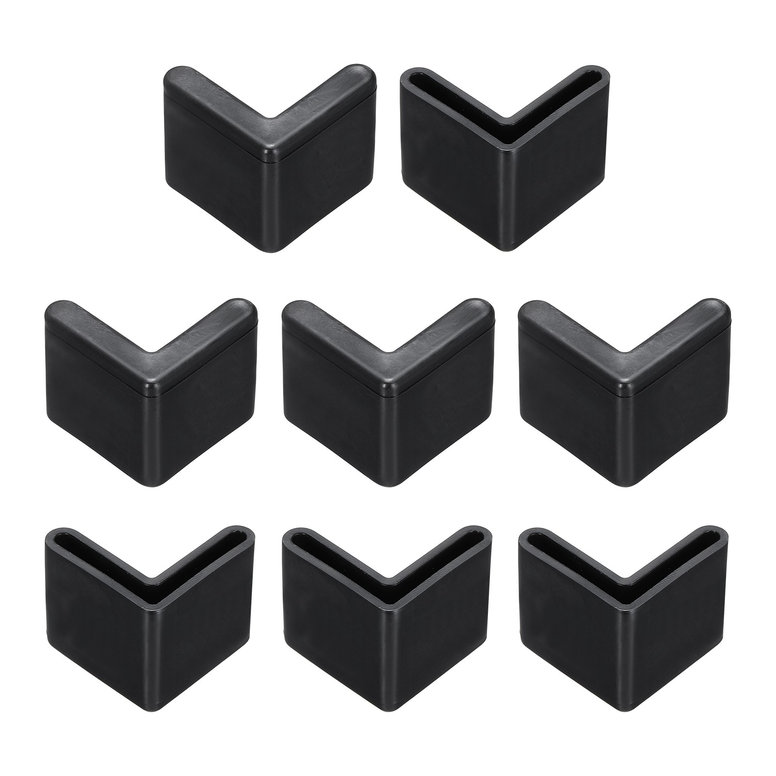 8Pcs 1" Bed Frame End Cap, Angle Iron Foot Pad Leg Protector, Black