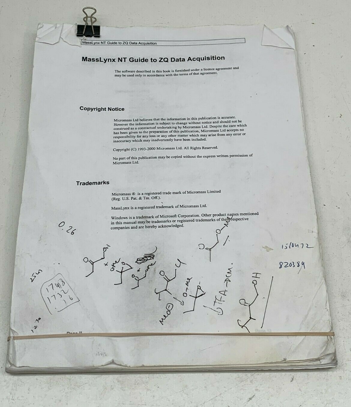MassLynx NT Guide to ZQ Data Acquisition - Micromass LTD