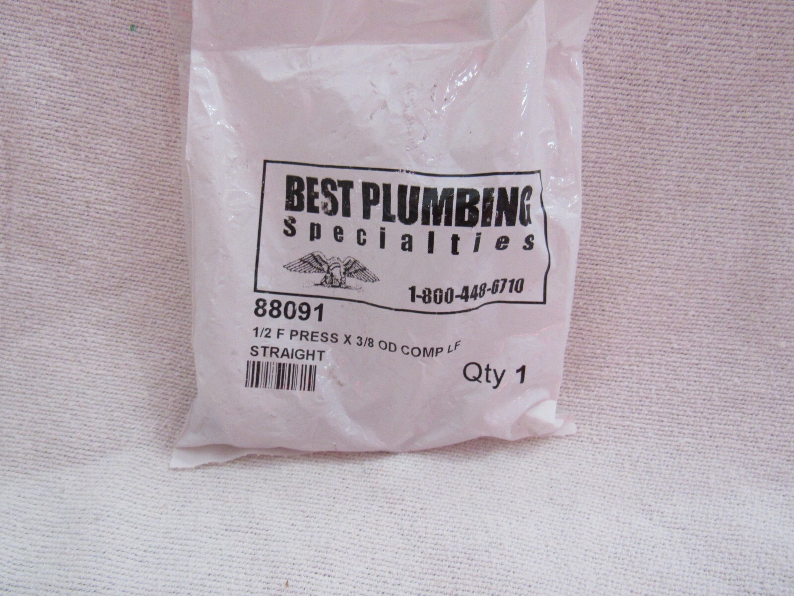 Best Plumbing Specialties 88091 1/2" F Press x 3/8" OD COMP LF Straight Valve