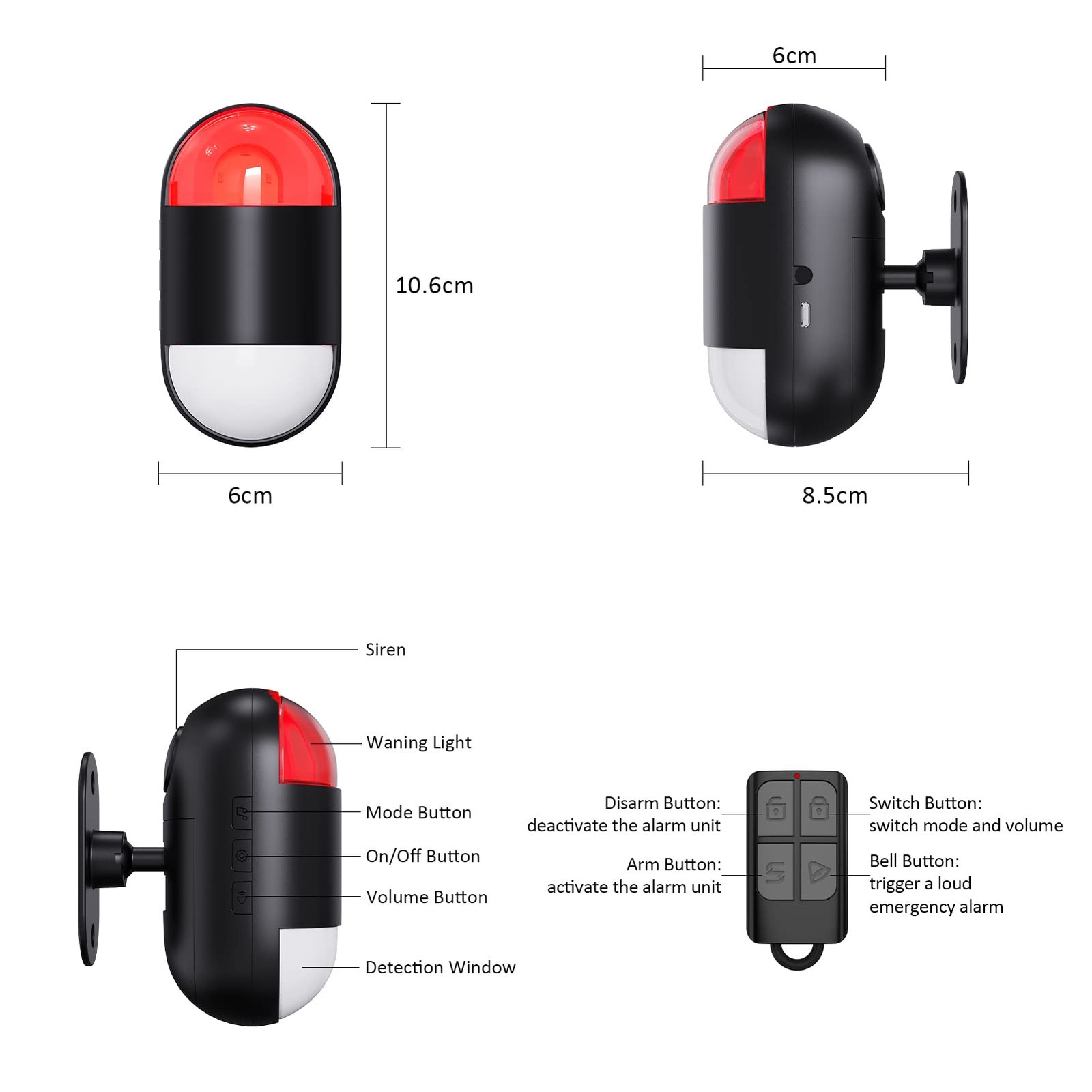 Motion Sensor Alarm Indoor: Wireless Detector with Siren & p7