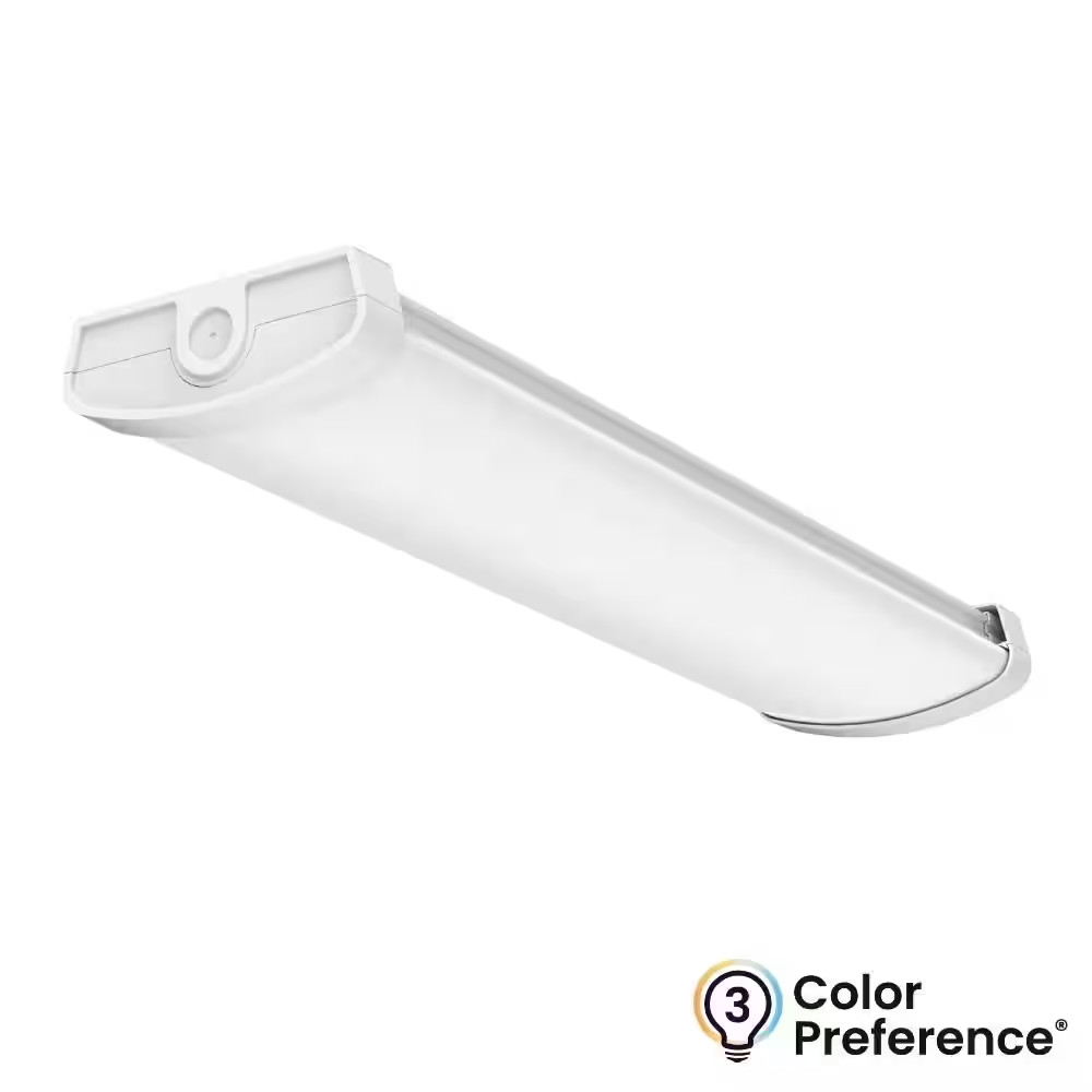 24 In. X 6 In. White Commercial LED Wrap Light Fixture 120-277V 3500K 4000K 5000