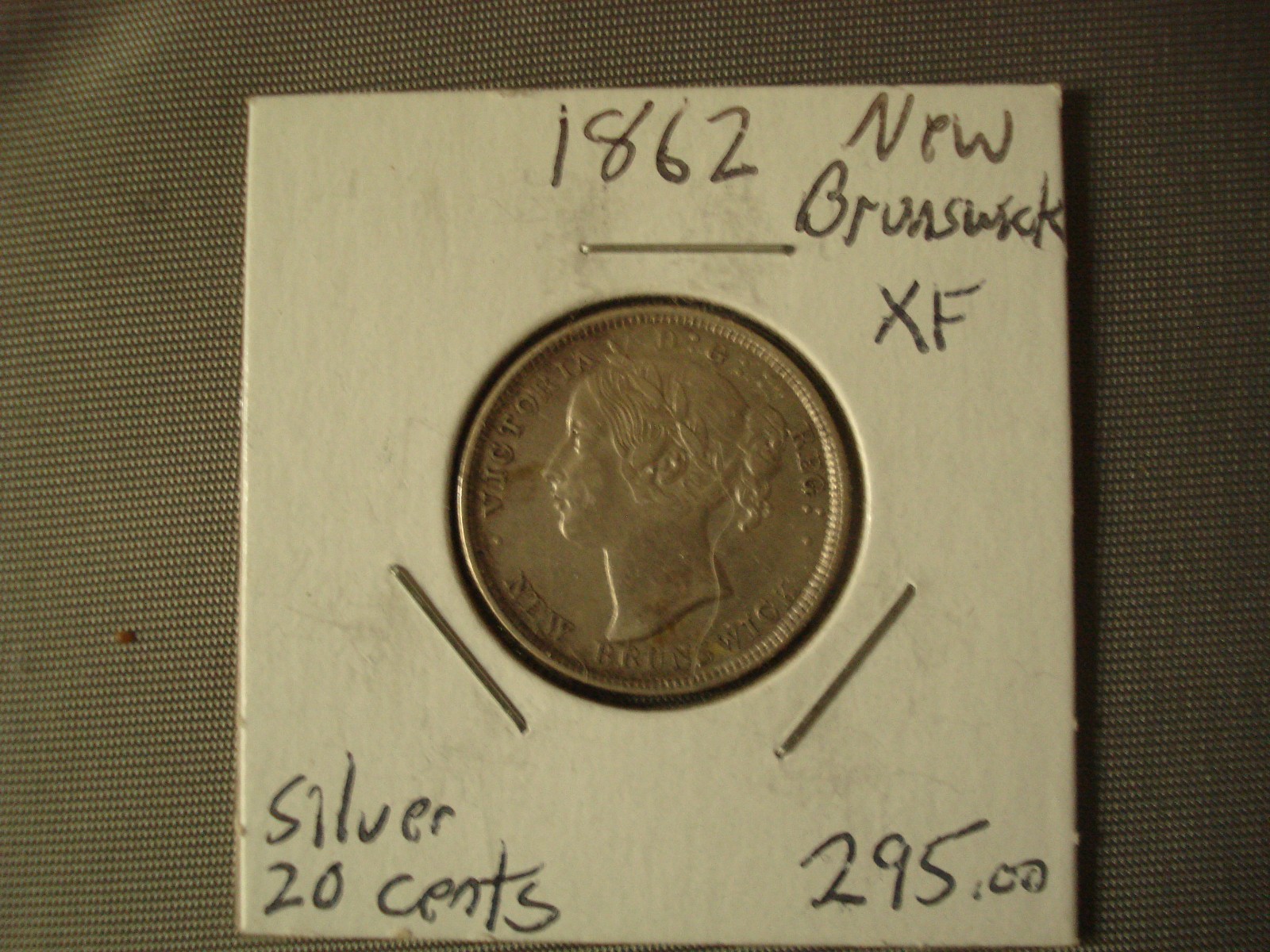 1862 NEW BRUNSWICK 25 CENTS SILVER QUARTER - VICTORIA - AU-UNC. - FREE SHIPPING