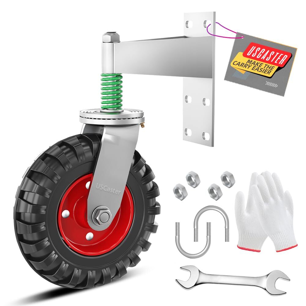 Gate Wheel 8" Fence Gate Wheel for Metal Tube Gate 600lb w/ Screws & Screwdriver