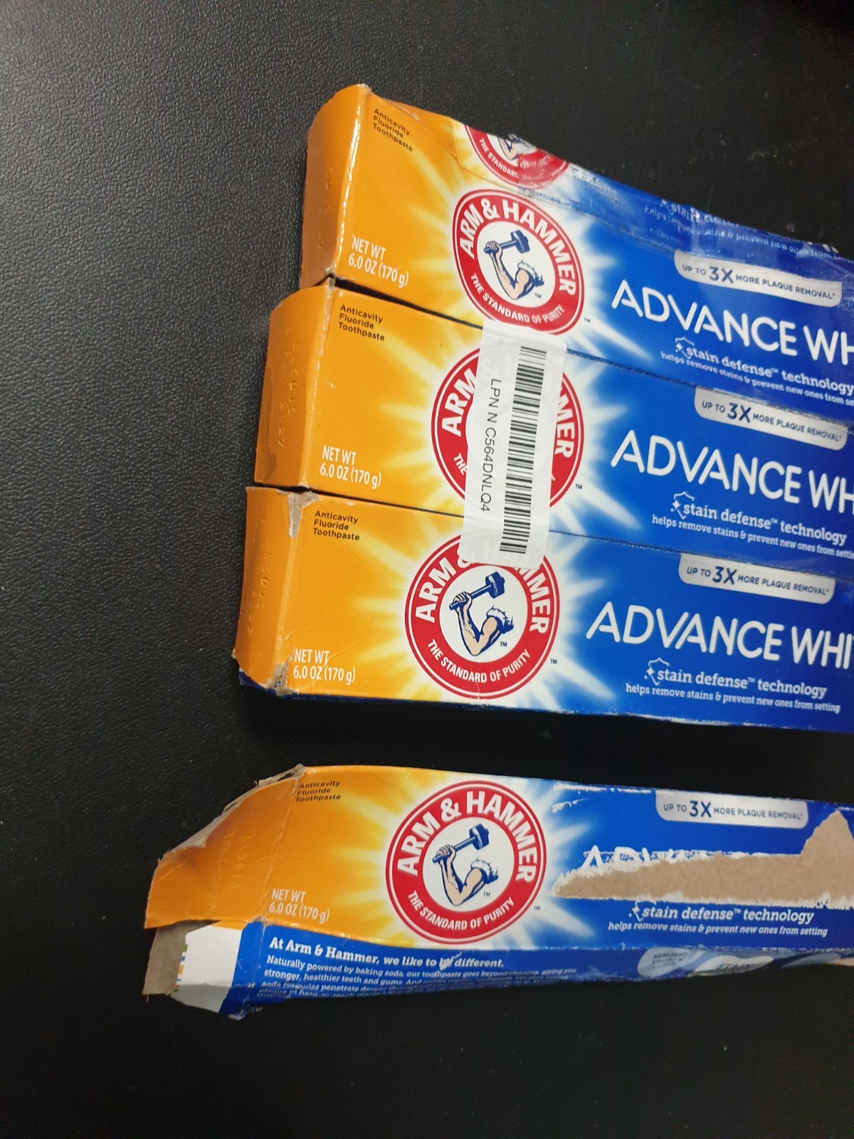 Arm & Hammer Advance White Toothpaste Clean Mint Anticavity Fluoride 6 oz 4-Pack