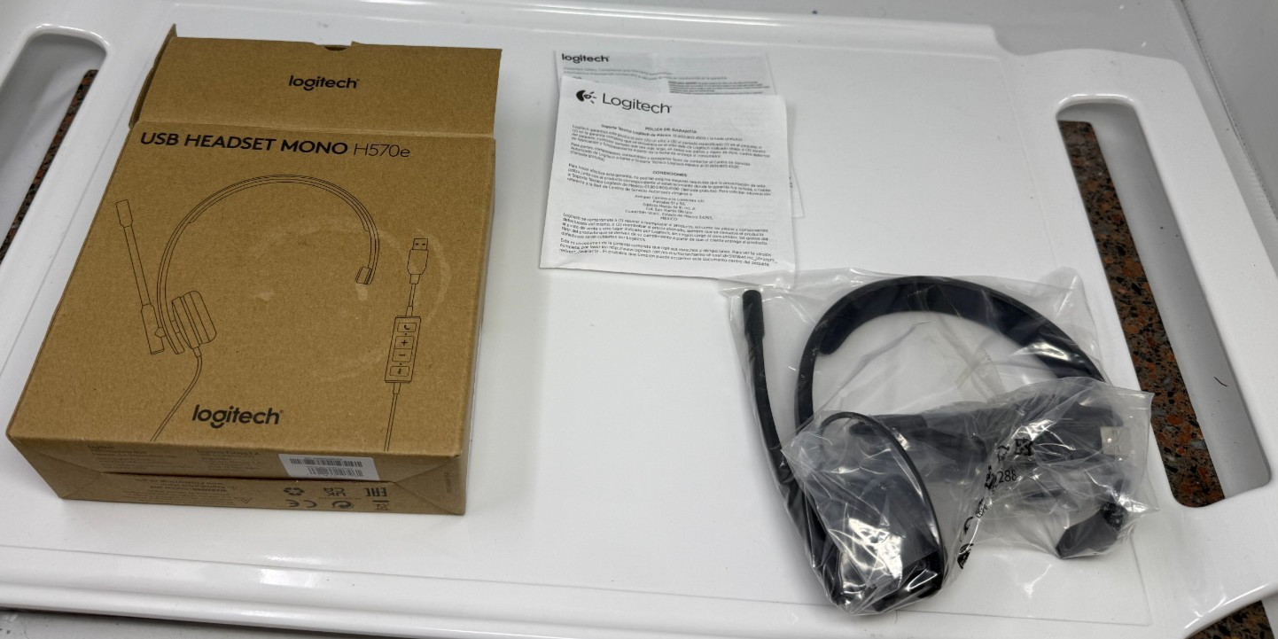 New Logitech USB Headset H570e Stereo - Black new inbox