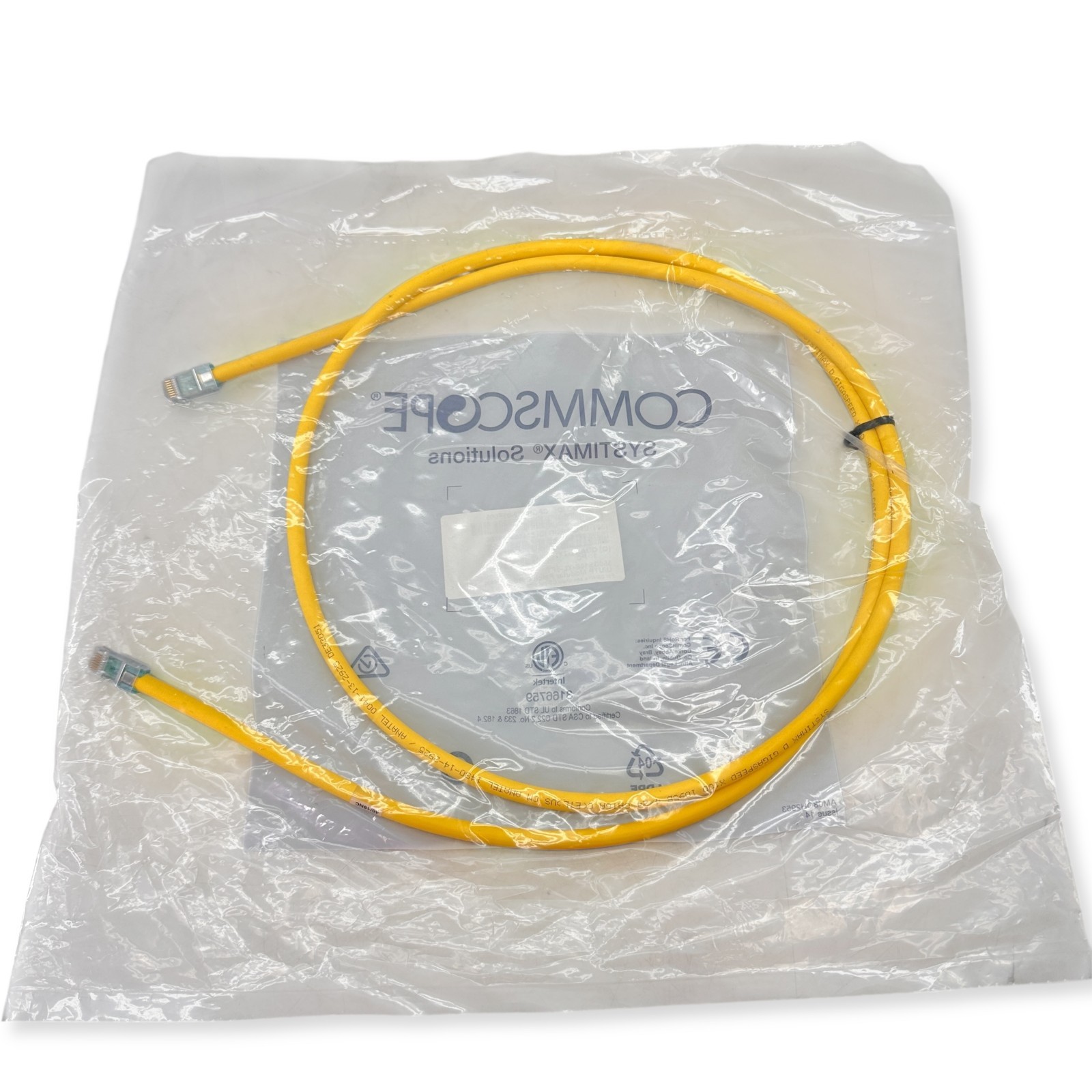 CommScope SYSTIMAX 360GS10E-YL-5FT GigaSPEED X10D Cat6A U/UTP Patch Cord Yellow
