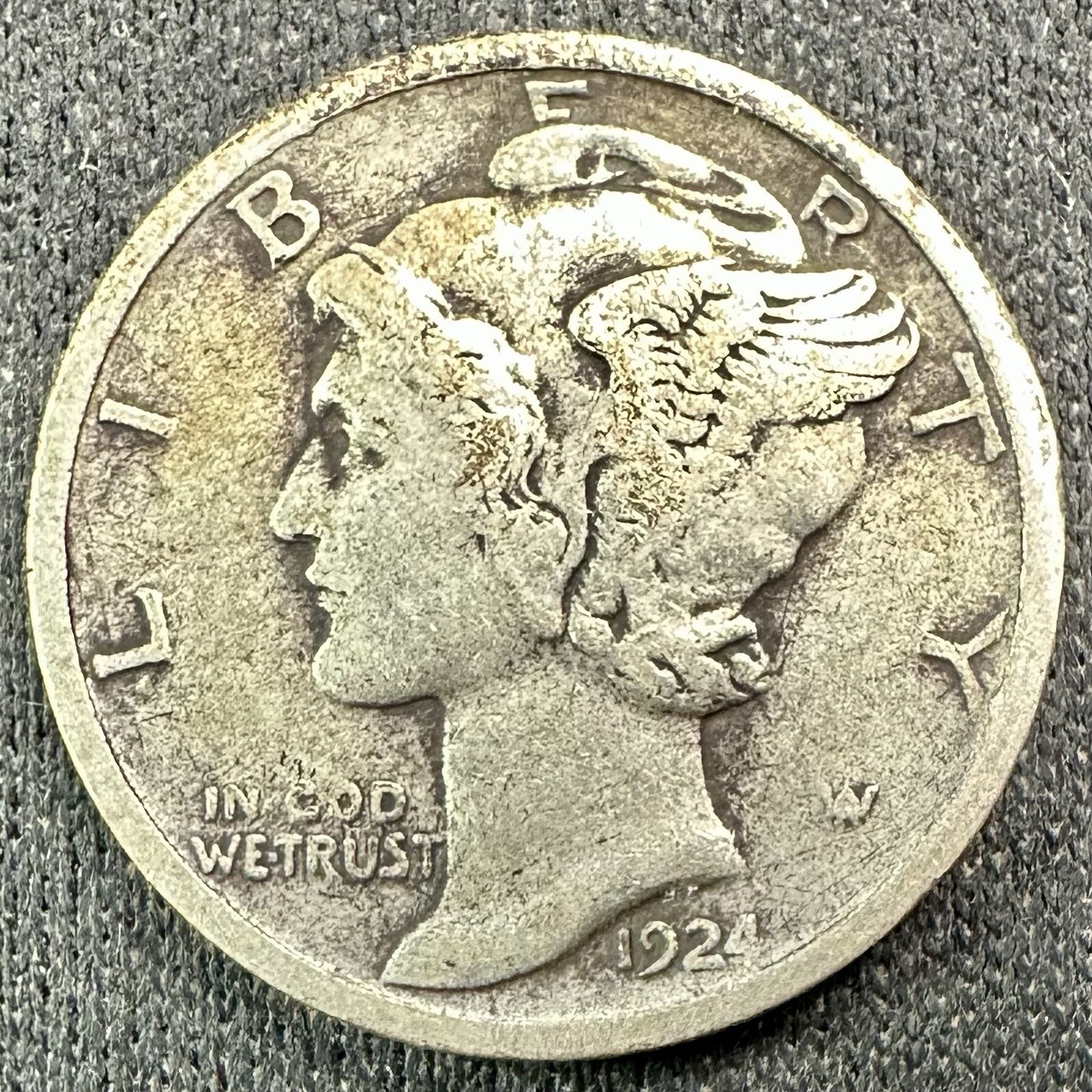 1924 D Mercury Dime - VF+ - Scarce Date and Grade - Original Patina