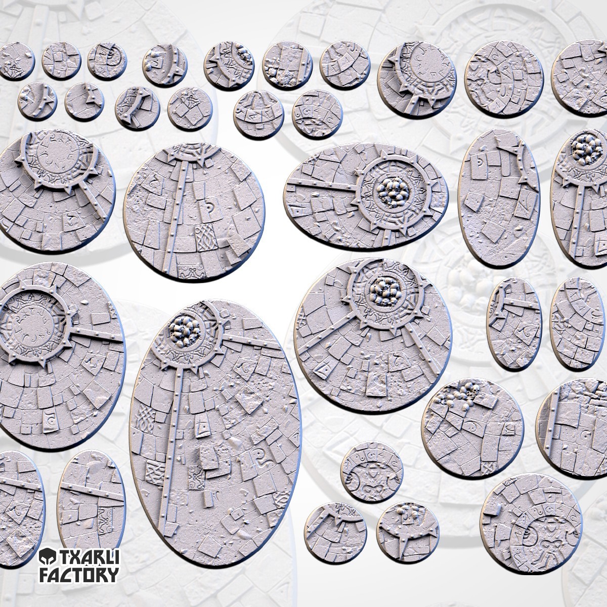 Sacred Skull Temple Base Toppers - TXARLI Factory 40k AOS Wargaming