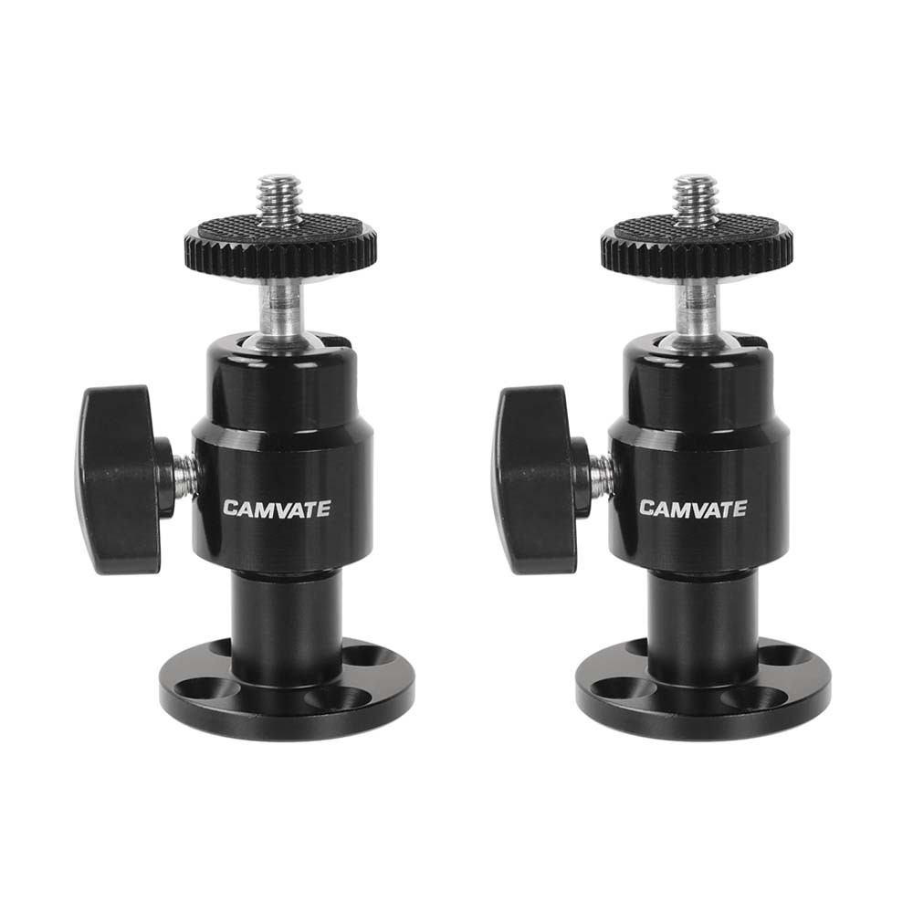 2xCAMVATE Aluminum 1/4"-20 Mini Ball Head Wall Ceiling Mount fr Monitor CCTV DVR
