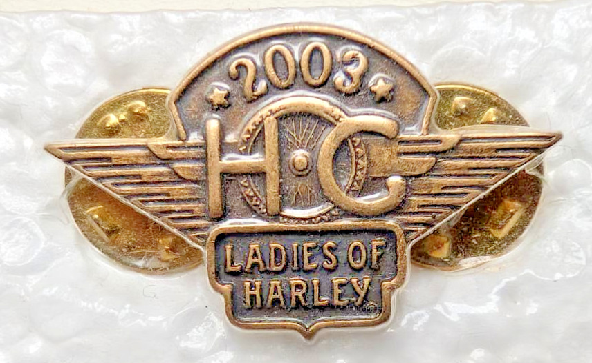 2 New 2003 Bronze-look Ladies of Harley H.O.G Pin