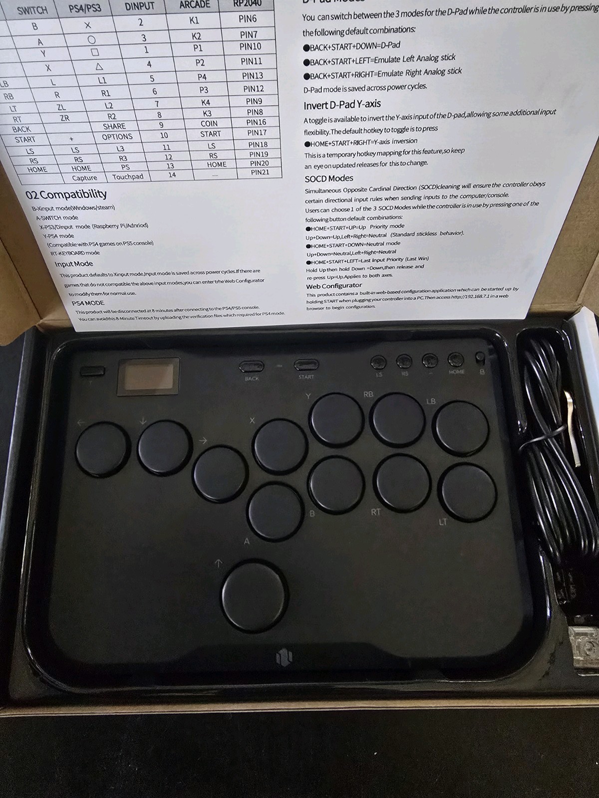 Hautepad Arcade Stick Leverless Controller-P12 Leverless Arcade Stick w/ TURBO