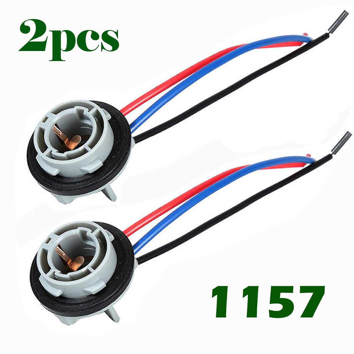 2pcs 1157 2057 2357 Front Turn Signal Light Female Socket Connector Wire Harness