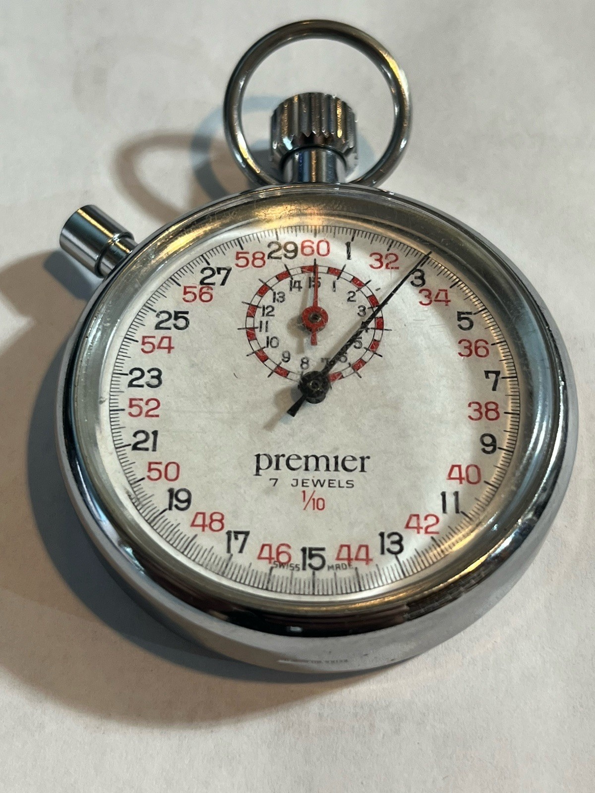 Vintage Working Premier 7 Jewel Split Second Chronograph Shockproof Stop Watch