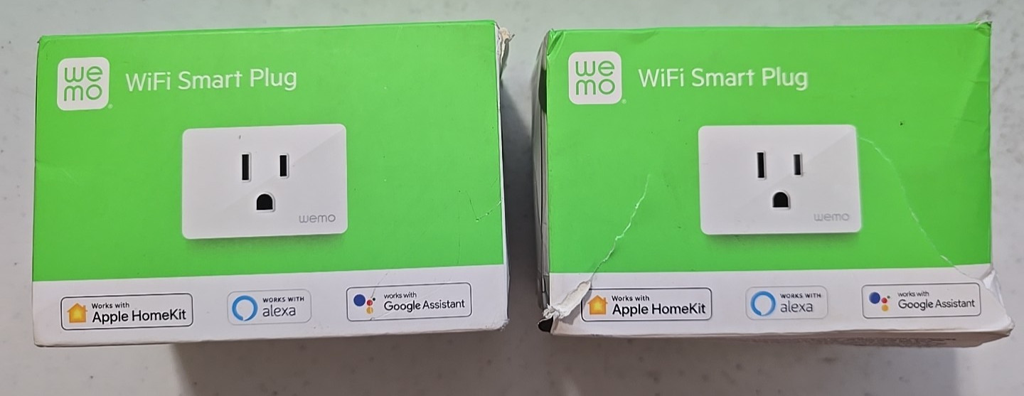 WeMo WSP080 120V Smart Plug, White - 2 Plugs - NEW