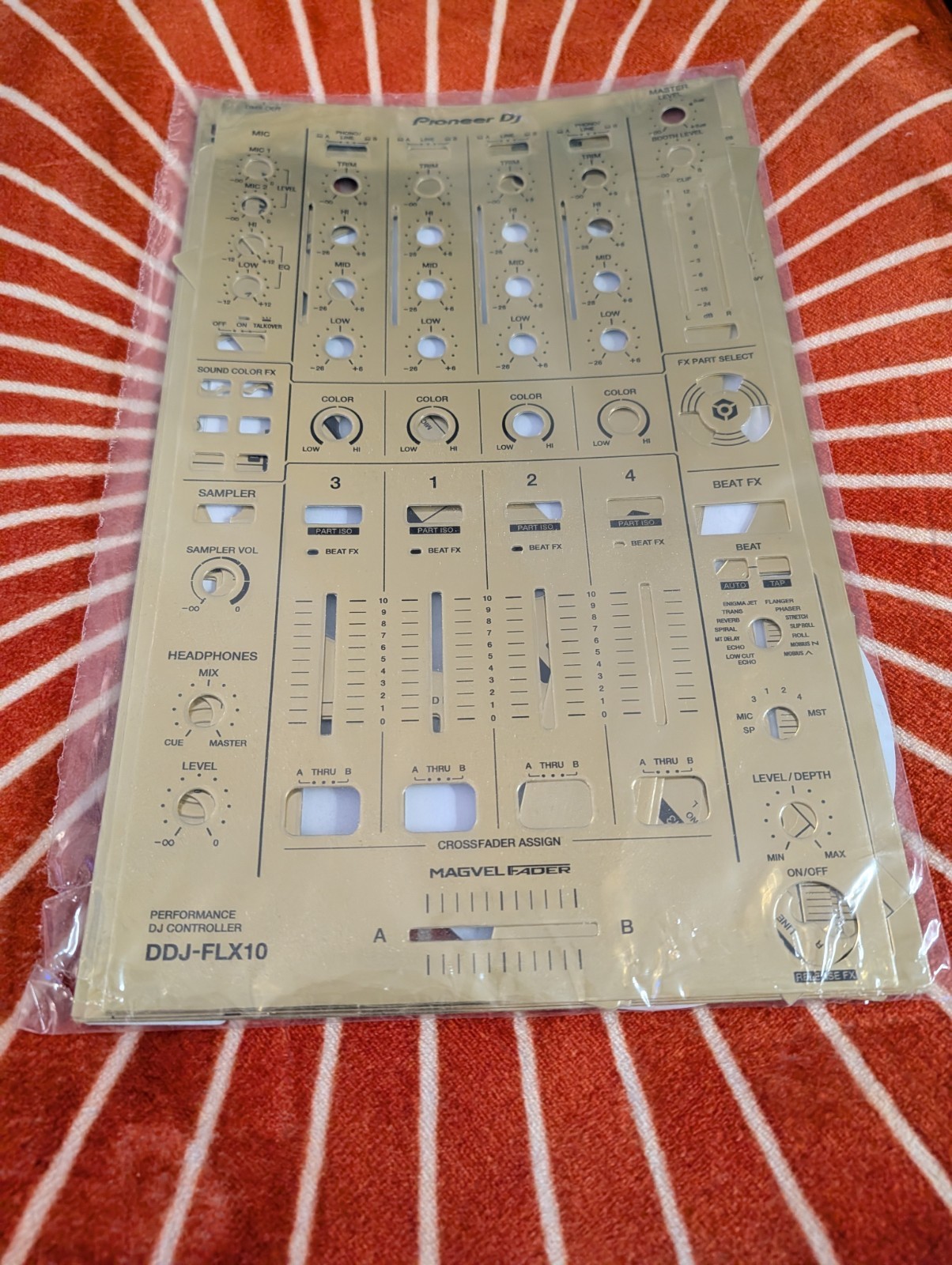 Pioneer DJ DDJ-FLX10 12 Inch skinz GOLD skin