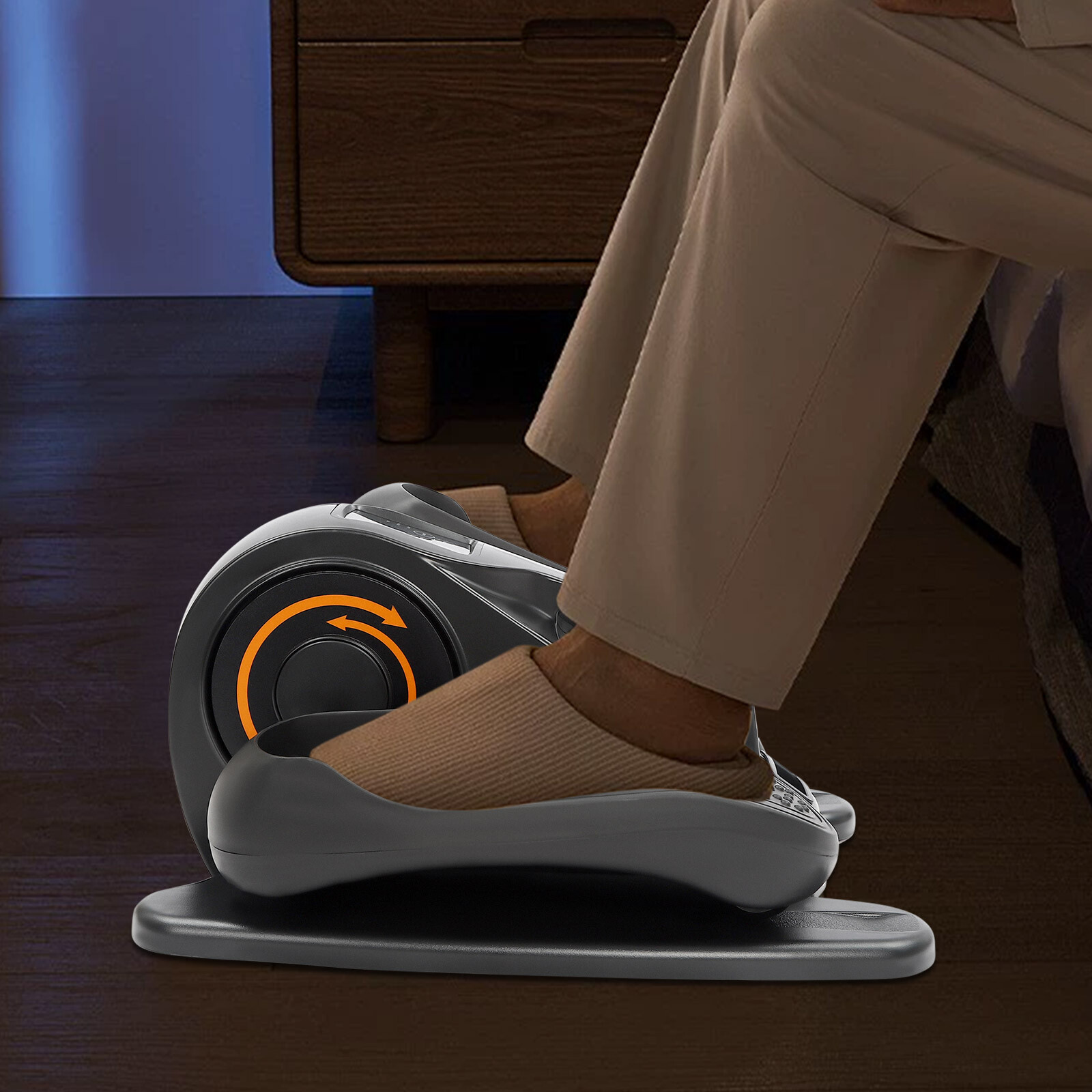TD001EB Motorized Under Desk Elliptical Trainer Seated Use LED Remote