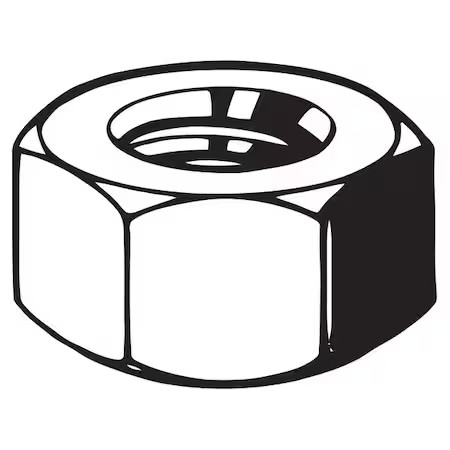 Zoro Select U04025.050.0001 Heavy Hex Nut, 1/2"-13, Steel, Grade C, Black,