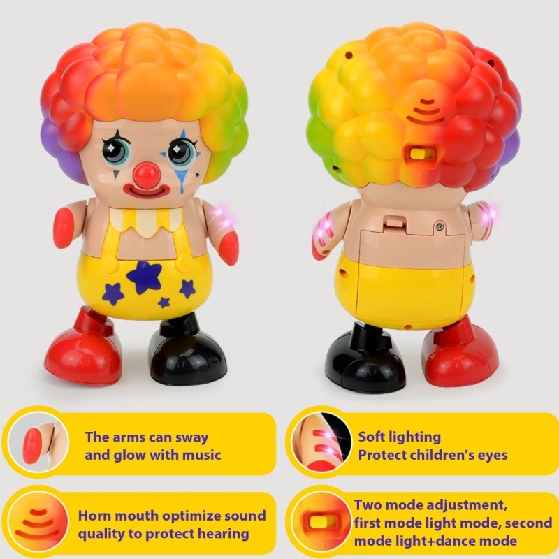 Children Electric Dance Clown Music Wagging Electric Toy Gift for Kid Baby