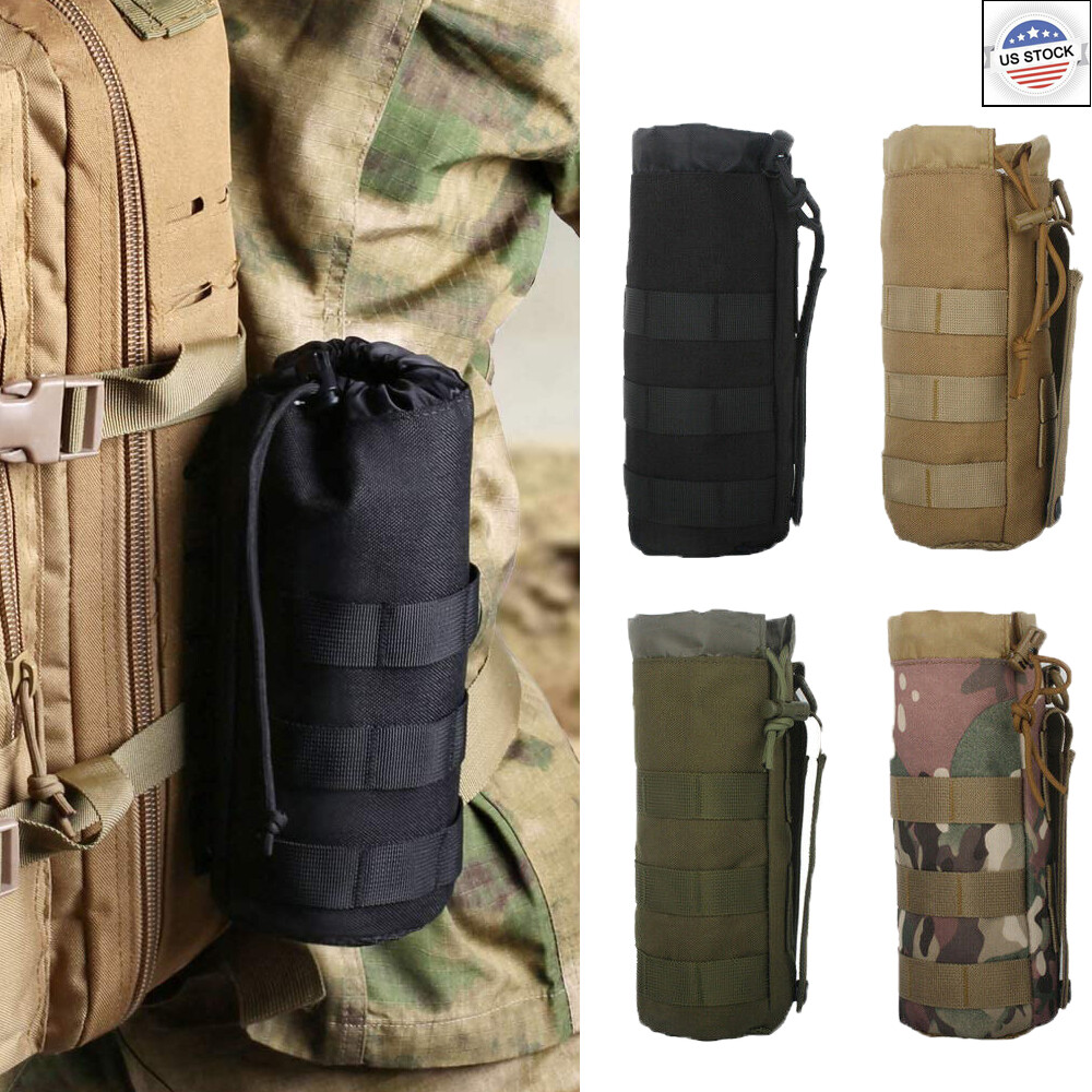 Military Molle Water Bottle Bag Pouch Tactical Kettle Holder For Belt Backpack