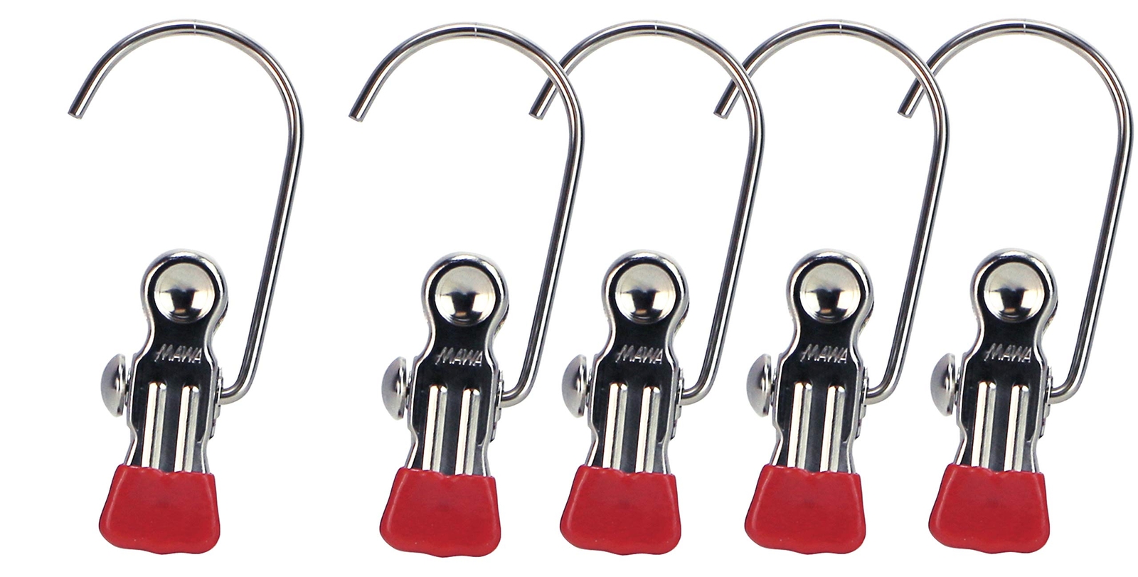 Reston Lloyd Red Portable Non-Slip Clothes Pins 5 Travel Clips K-1 18665