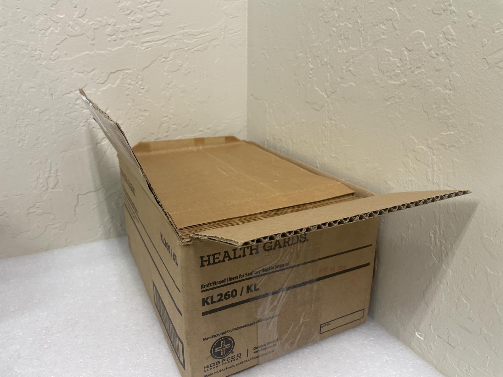HEALTH GUARDS KL260/KL KRAFT WAXED LINERS FOR SANITARY NAPKIN DISPOSAL