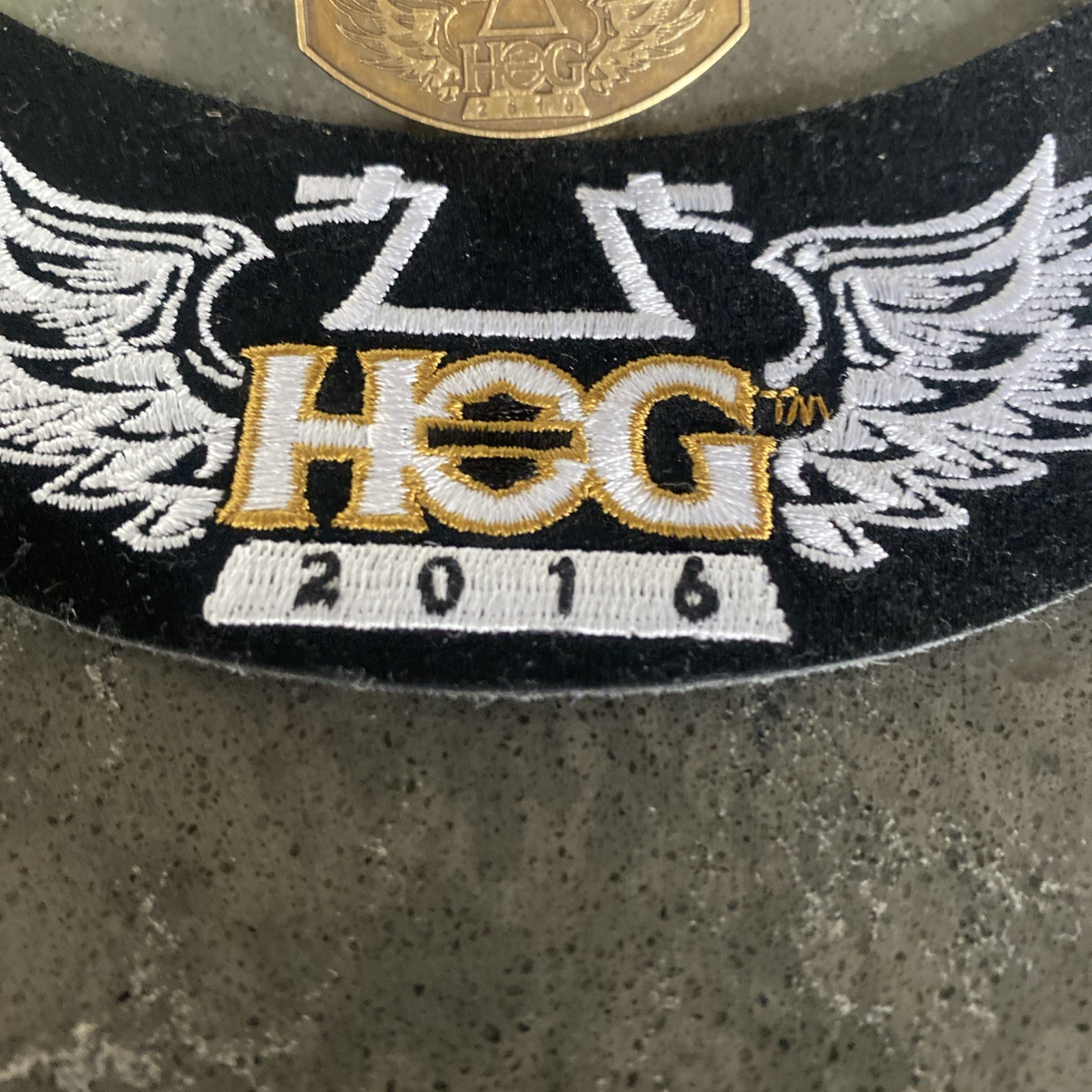2016 Harley Davidson Owners Group HOG Annual Rocker Patch + Brass Pin