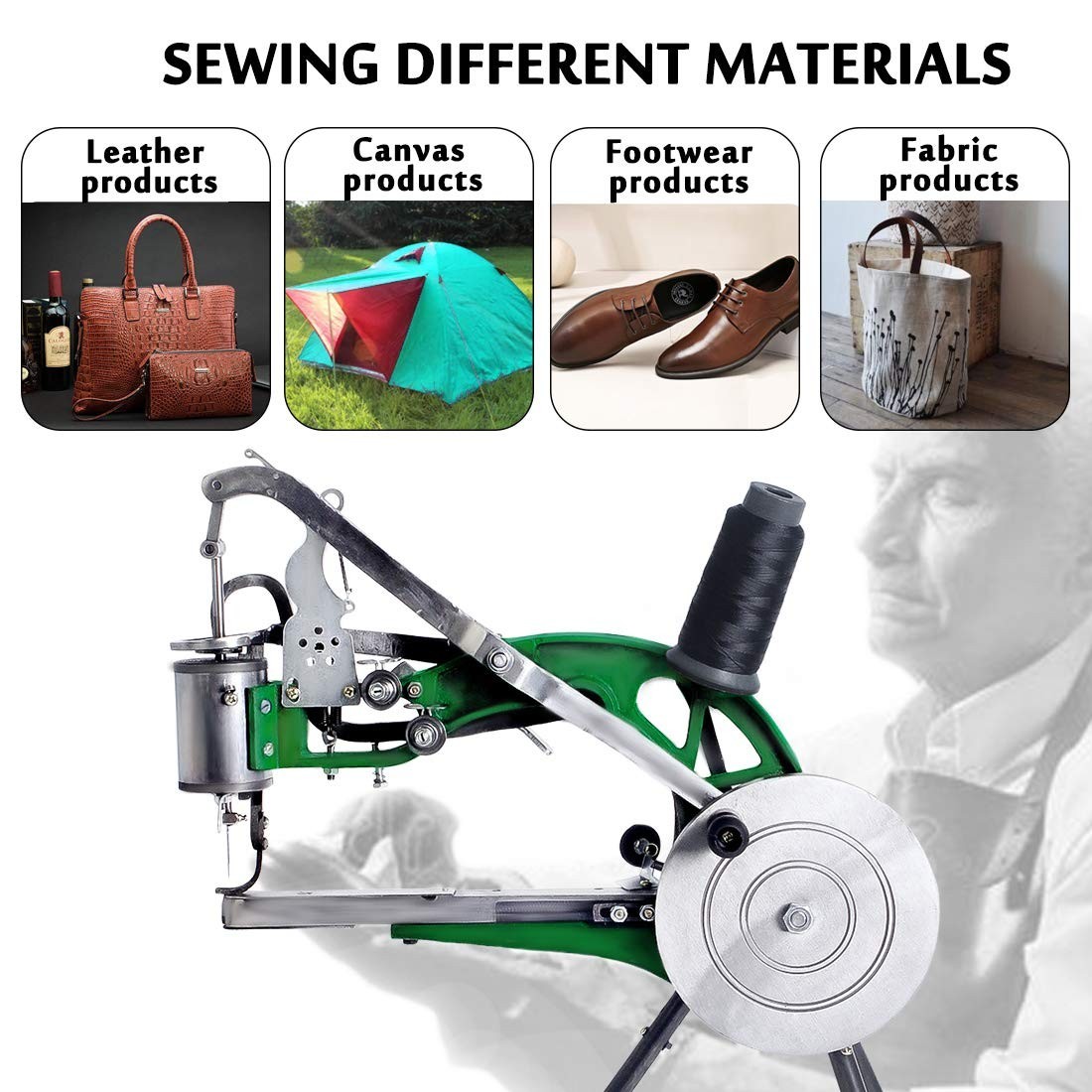 Shoe Repair Machine Making Sewing Hand Manual Cotton / Leather / Nylon Needle