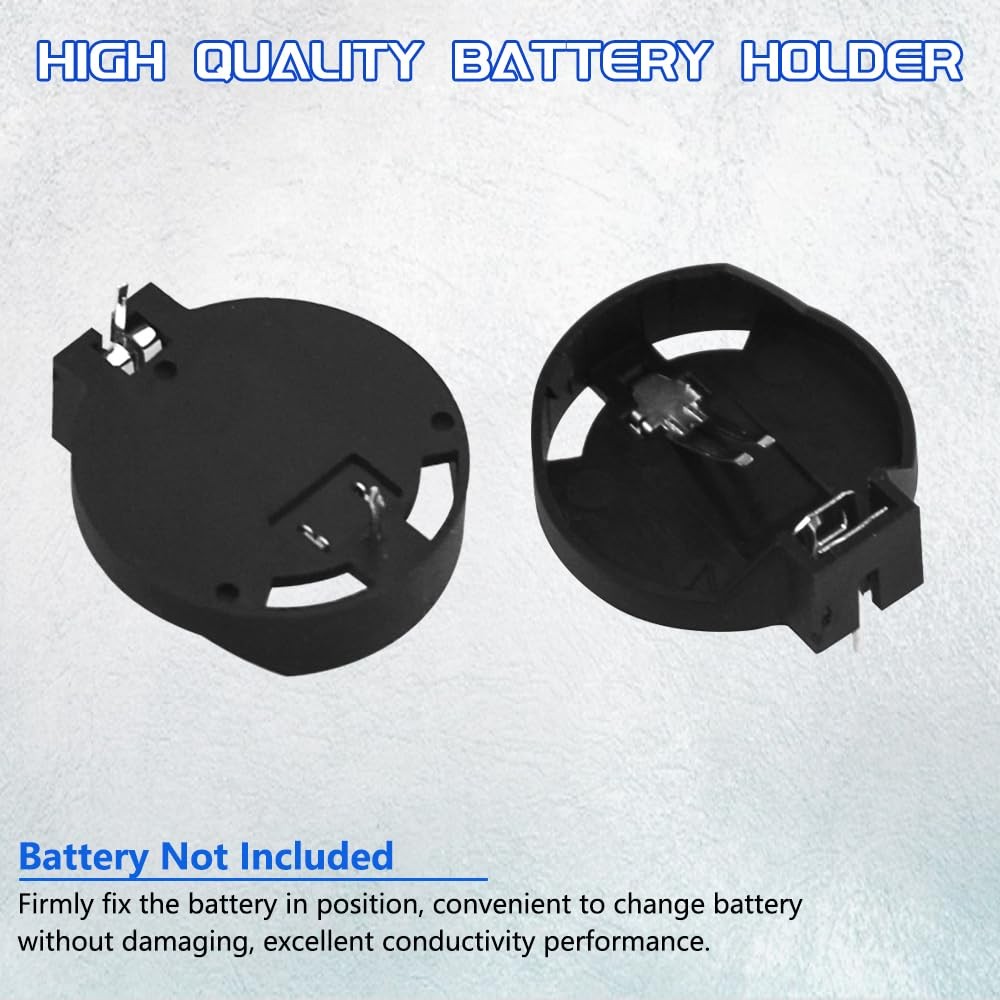 30 PCS CR2032 CR2025 Coin Cell Battery Holder Case, Black