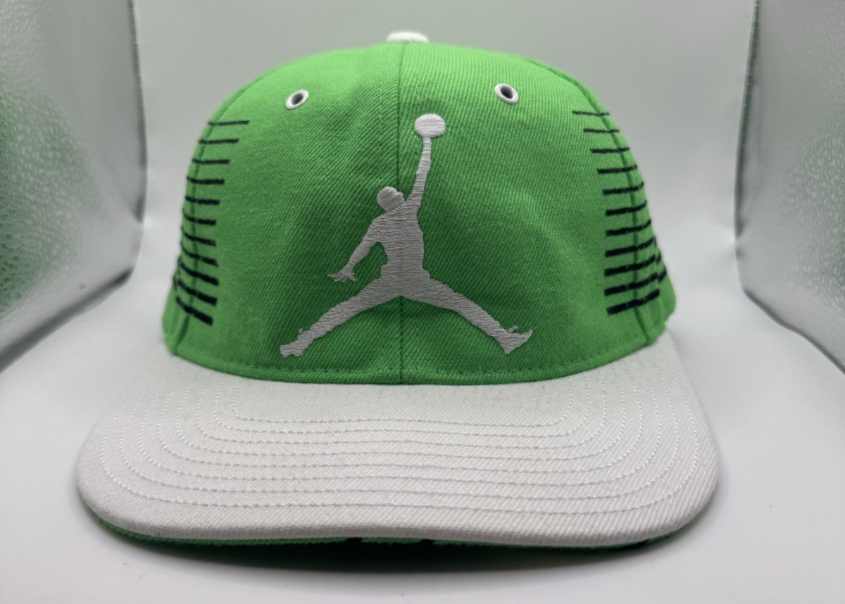 Jordan Jumpman Snapback Hat Youth Green White Embroidered Kids Basketball