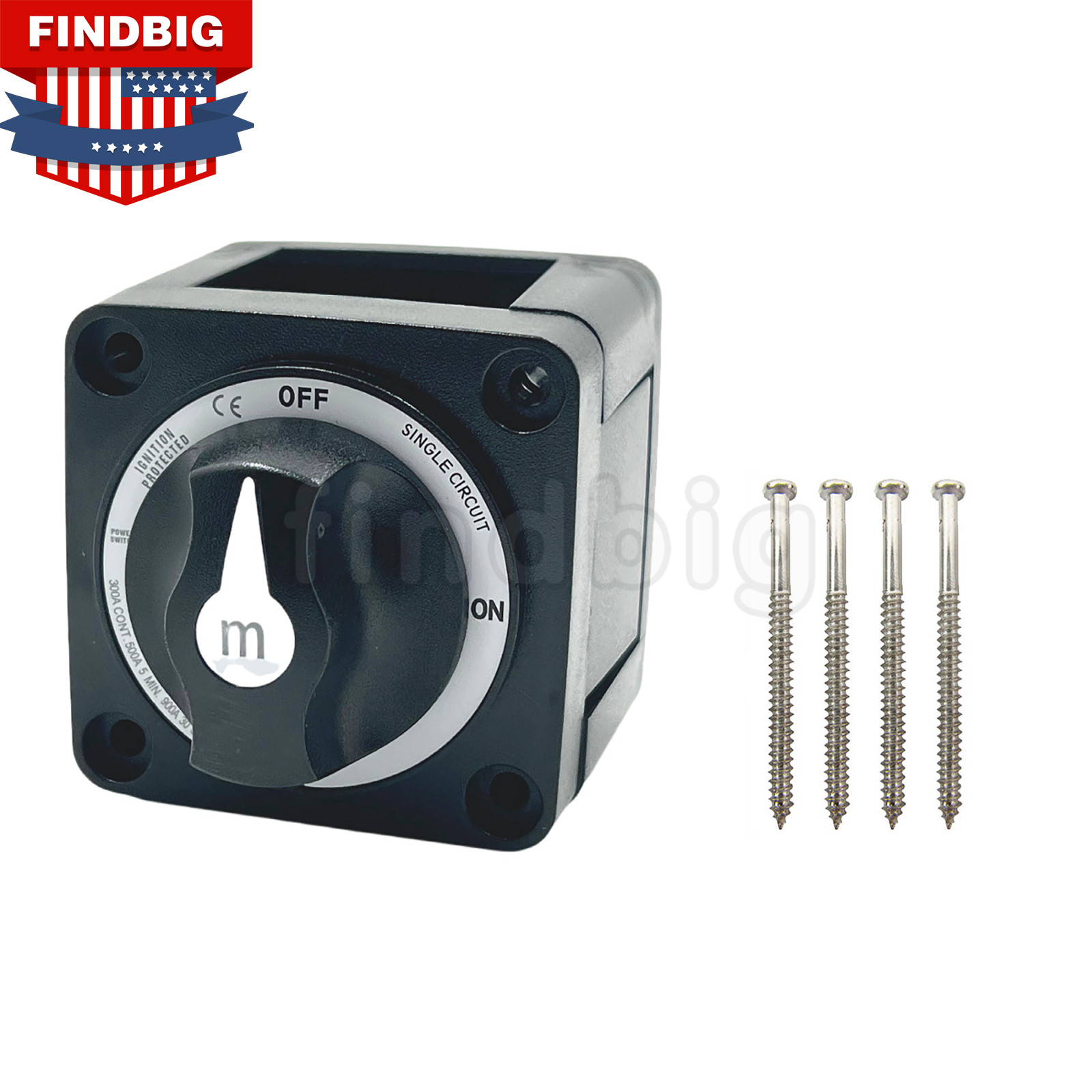 Black Battery Switch Glow-in-the-dark For Marine Boat Blue Sea 6006200 M-Series