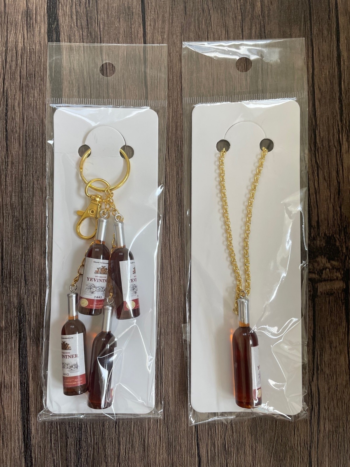 Love Wine 2 Piece Gold Bag Charm and Necklace Set