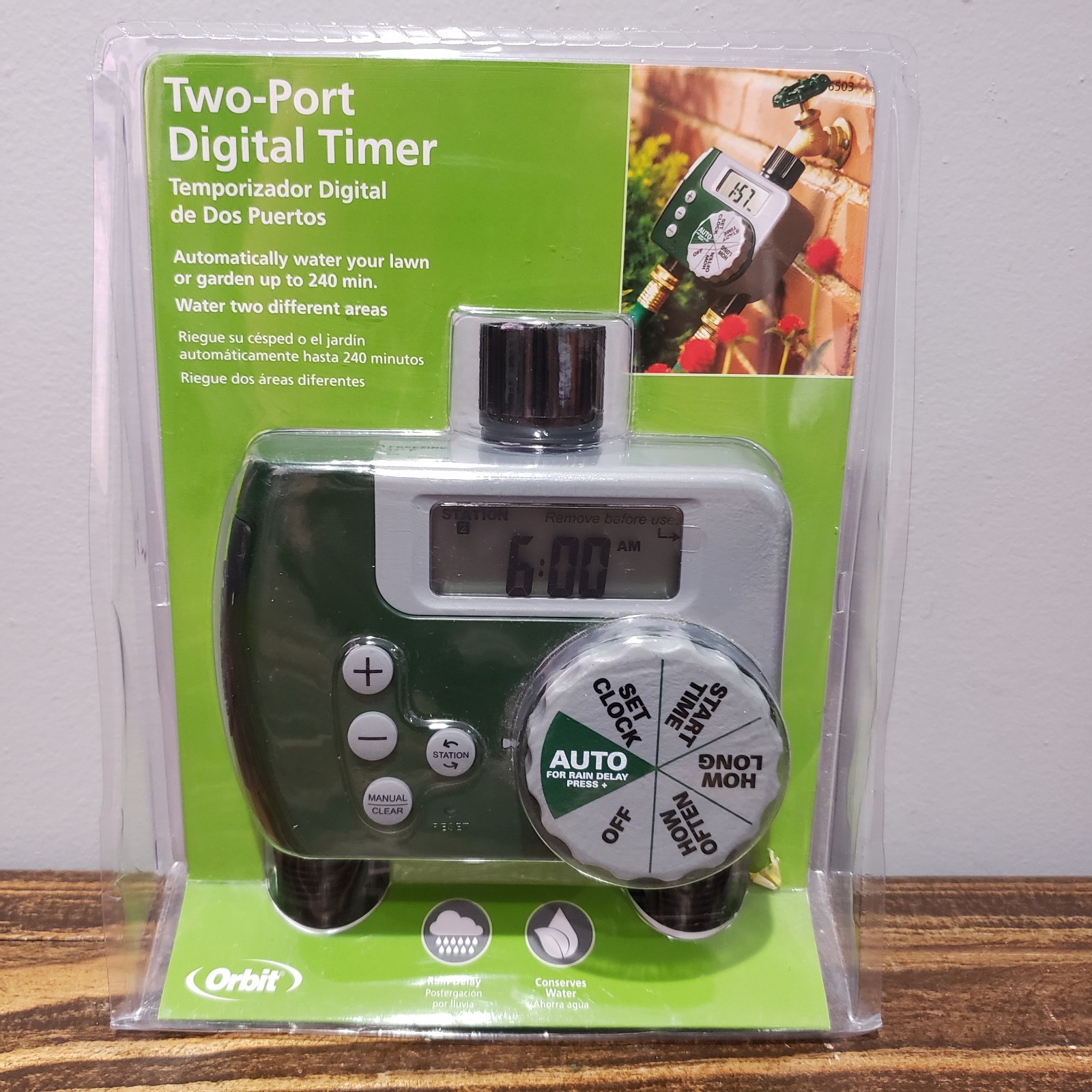 Orbit 56503 Two-Port Digital Water Timer Sprinkler Irrigation Hose Controller