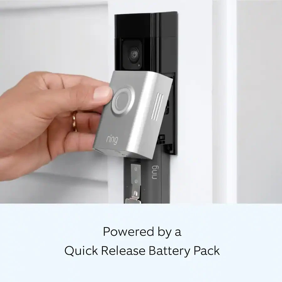 Ring Battery Doorbell Plus Smart Wifi Video Security Camera Satin Nickel