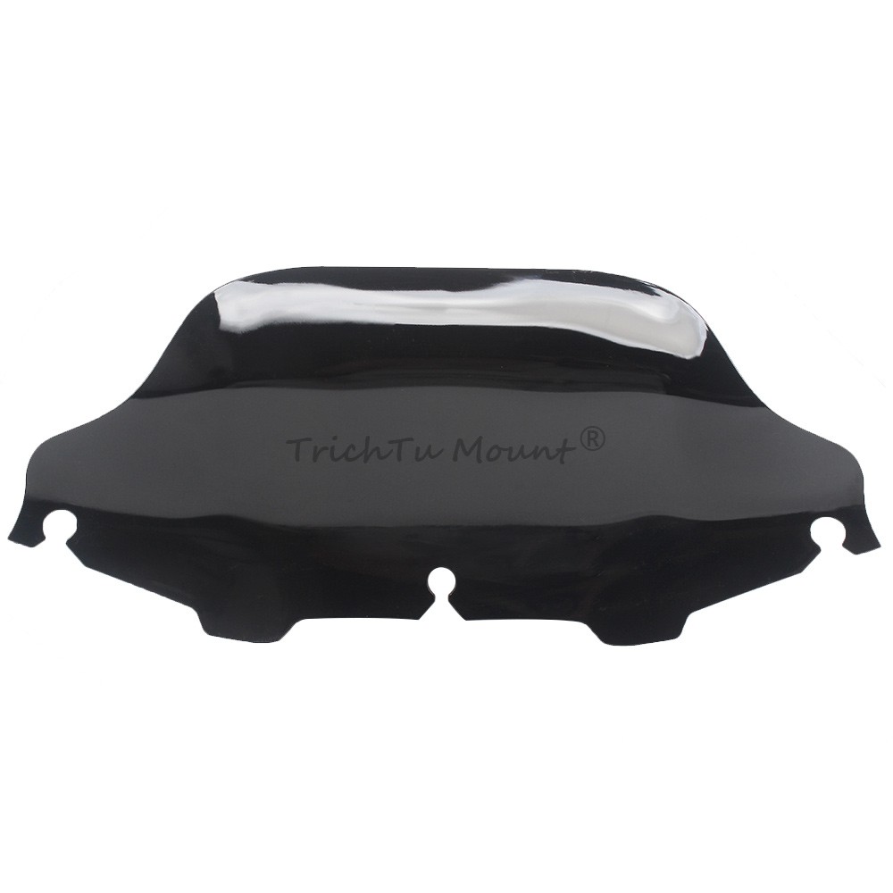Black 8" Wave Windshield Windscreen For Harley Touring Electra Glide 1996–2013