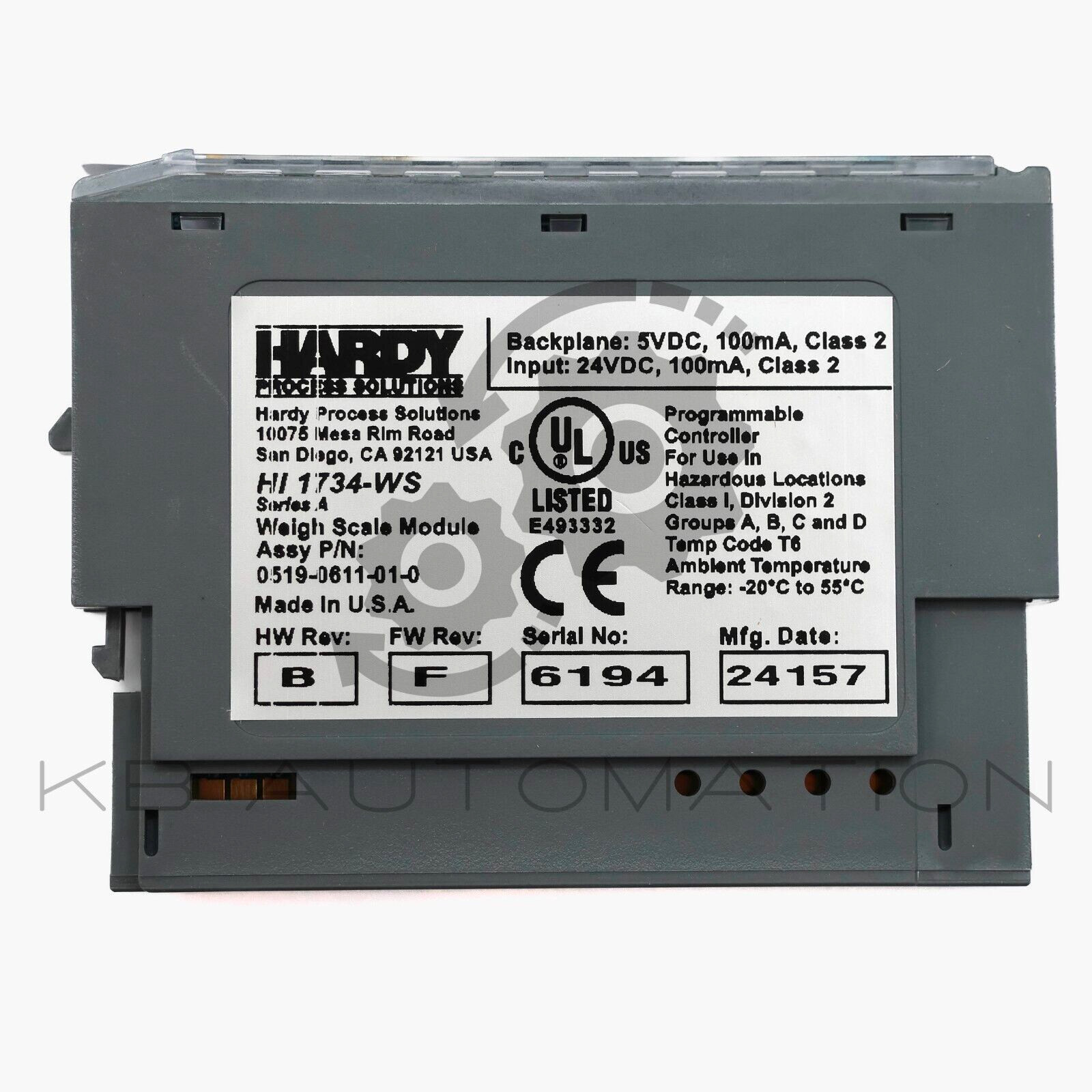 Hardy Process Solutions HI1734-WS Point I/O Series Weight Processing Module