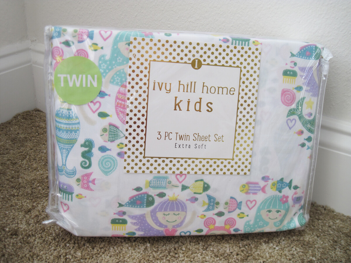 IVY HILL HOME GIRLS MERMAIDS FISH UNDER THE SEA 3PC TWIN SHEET SET NEW! SEAHORSE
