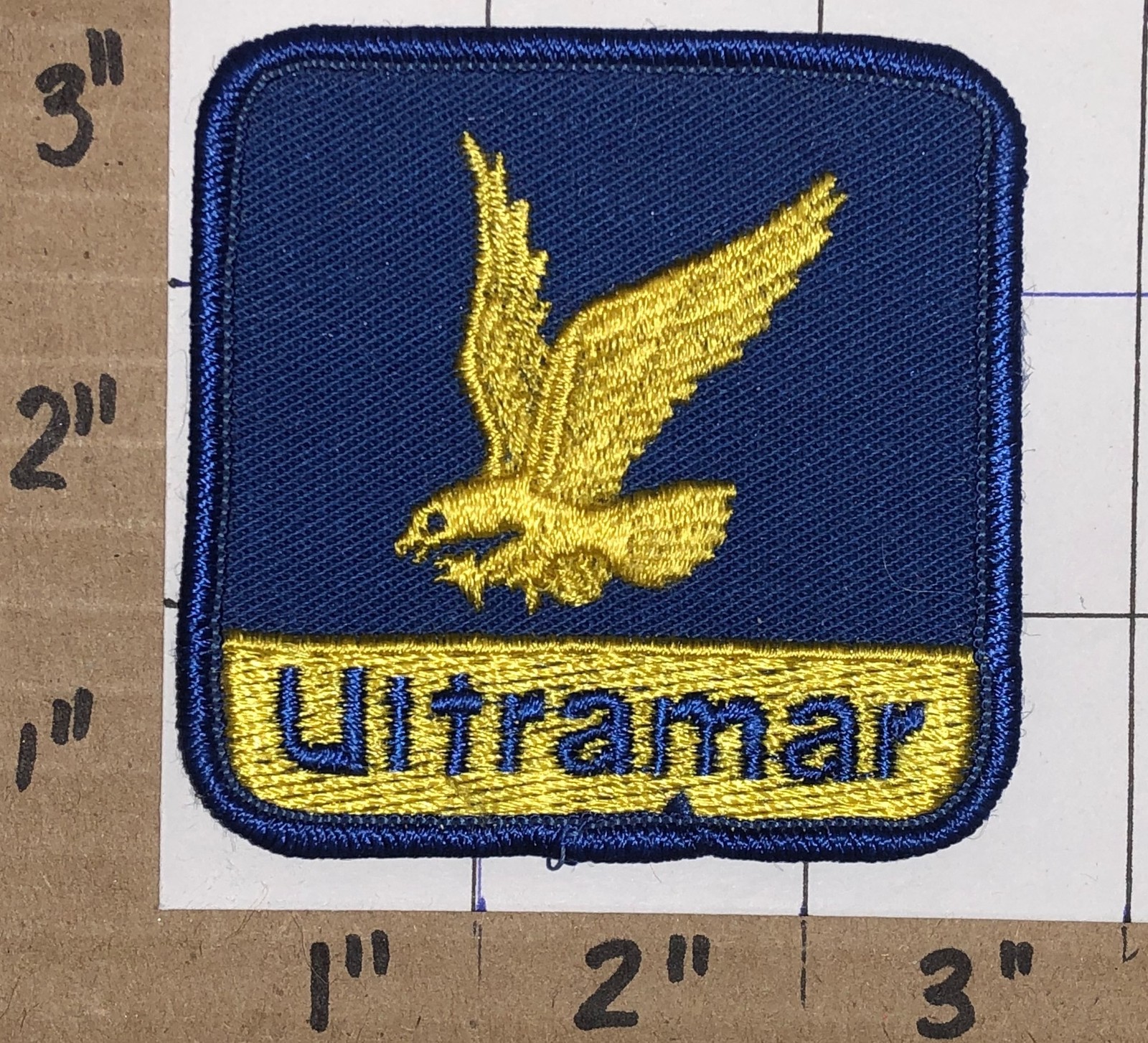1 RARE ULTRAMAR OIL GAS FUEL REFINERY STATION CREST EMBLEM PATCH