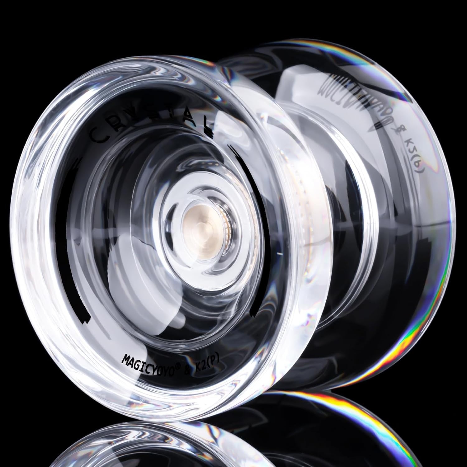 Professional K2 Crystal White Yo-Yo: Beginner Friendly with Extra Strings & Case