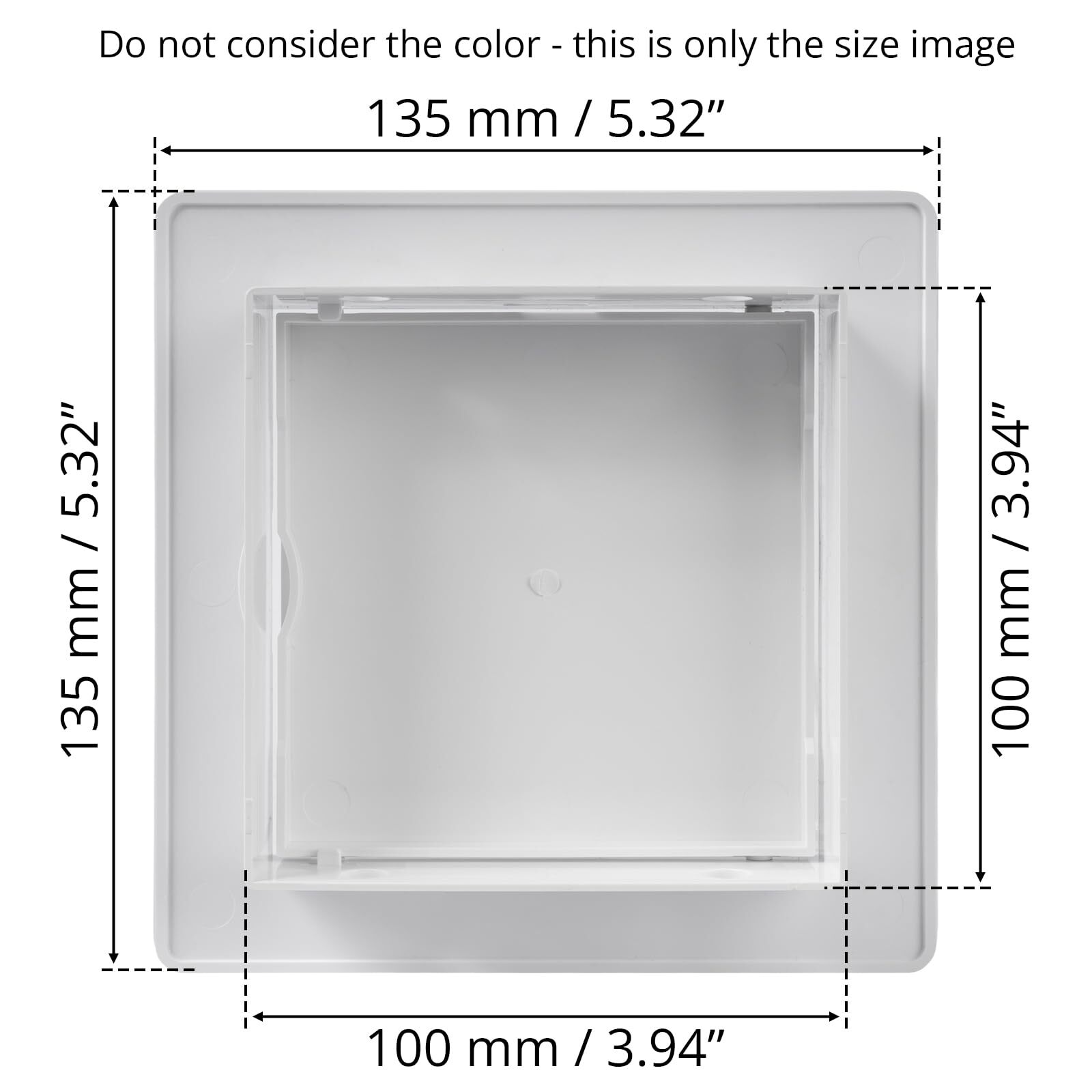 4 x 4 Inch White Square ABS Plastic Plumbing Access Panel - Indoor Wall Acces...
