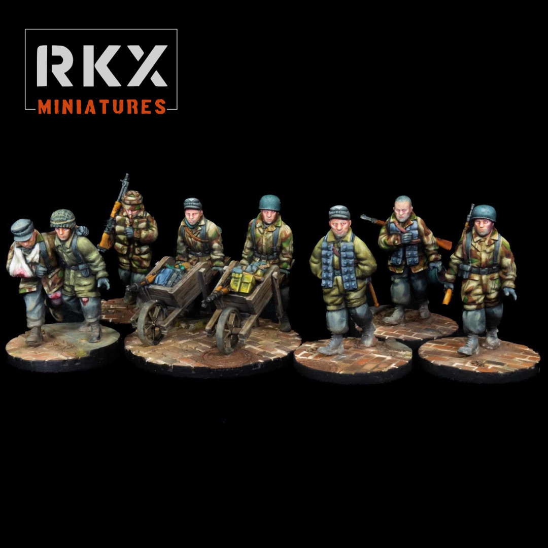 German Fallshirmjager_Luftwaffe_All RKX Miniature Sets_28MM 1/56_Unpainted_WWII