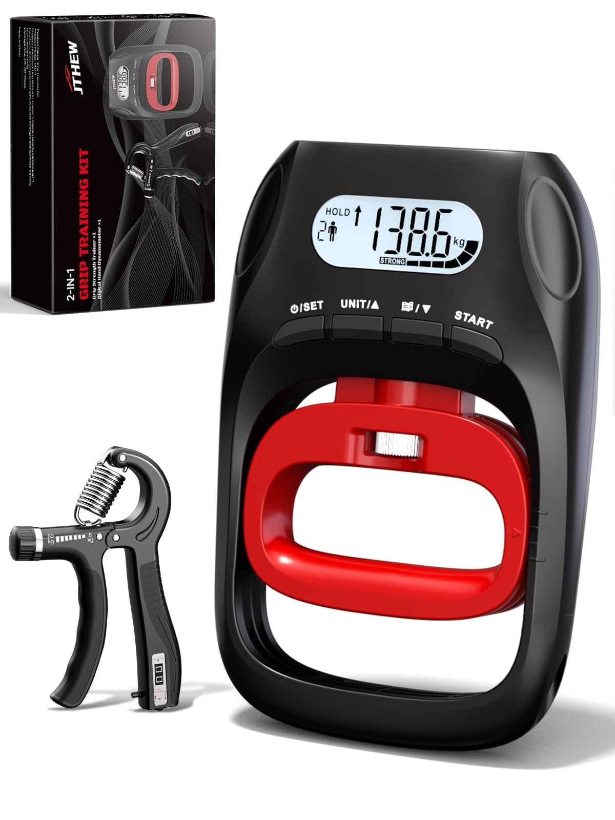 Grip Strength Tester Trainer - Electronic Hand Dynamometer of 400lbs/180kg & ...